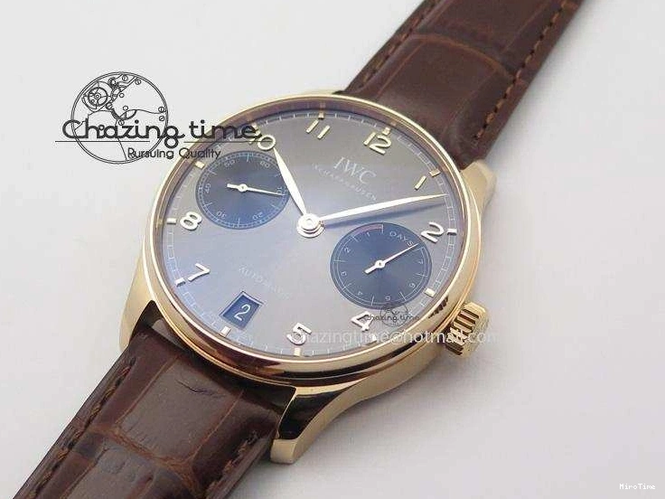 MIROTIME 0204 Unisex Portuguese Real PR RG IW500702 ZF 1:1 Best Edition On Brown Leather Strap A52010 V 7303